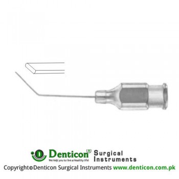 Hydrodissection Cannula Angled at 8 mm - Flat Tip Stainless Steel, Gauge 25